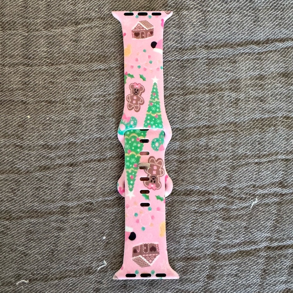 Christmas holiday gingerbread silicone Apple Watch band
